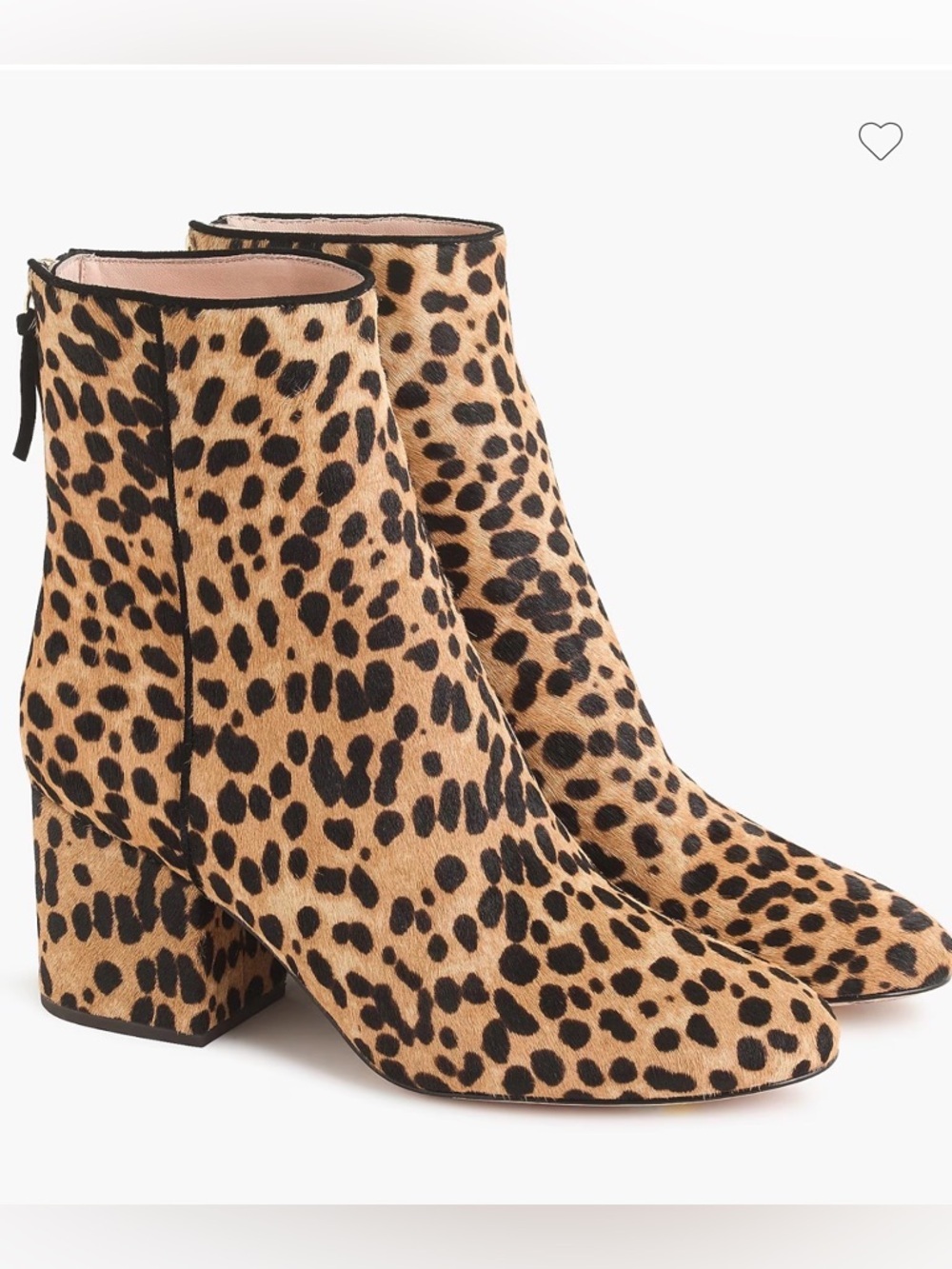 J.Crew Sadie ankle boots in leopard calf hair size 7